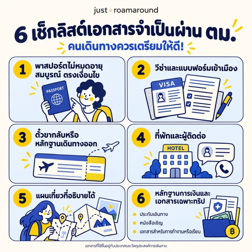 6 เช็กลิสต์เอกสารจำเป็นผ่าน ตม. คนเดินทางควรเตรียมให้ดี!